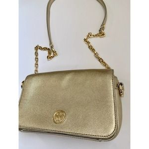 Tory Burch Gold Metallic Crossbody Handbag